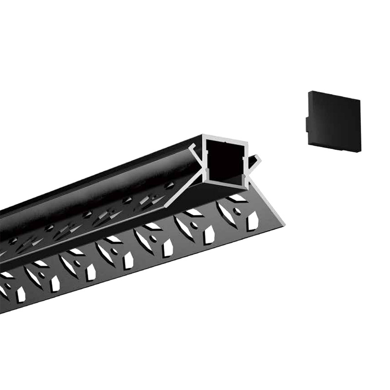 Plaster In Corner Black LED Aluminum Channel System For 12mm RGBW LED Strip Light